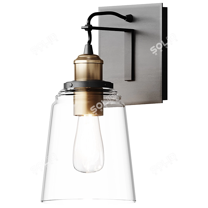 Sleek Steel Vice Wall Sconce 3D model image 1