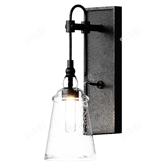 Vintage Seeded Glass Wall Sconce 3D model image 1