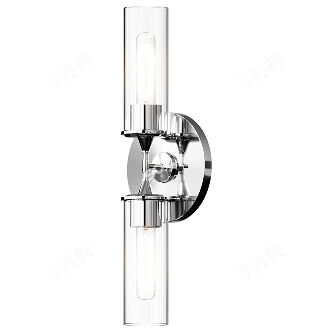 Modern Dual Glass Wall Sconce 3D model image 1