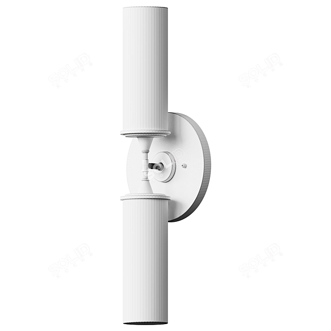 Modern Dual Glass Wall Sconce 3D model image 2