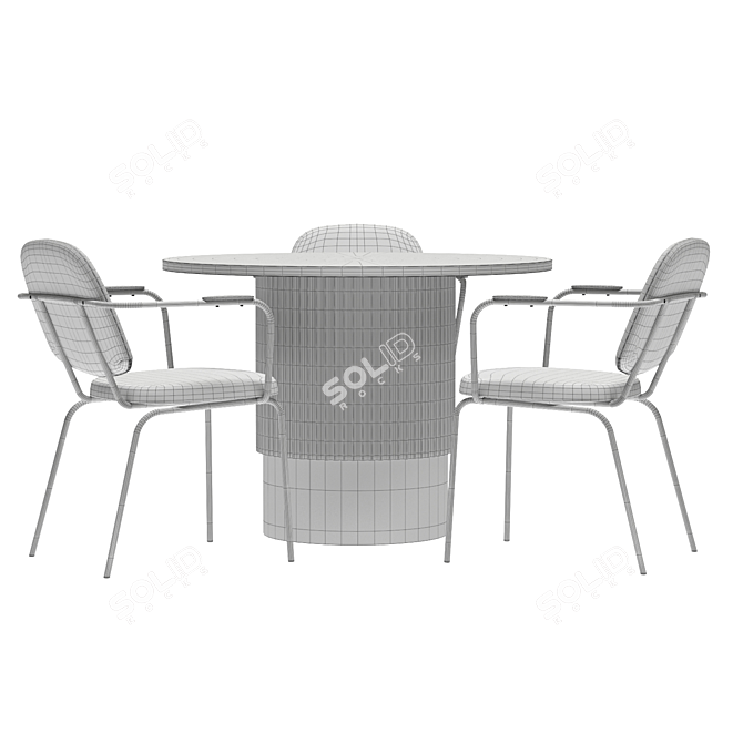 Modern Corner Design Dining Set 3D model image 4