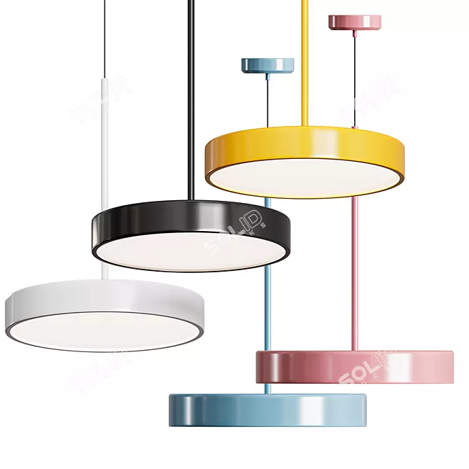 Scandinavian Macarons Pendant Lamp 3D model image 1