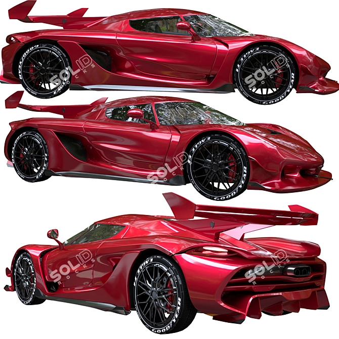 Sleek and Speedy Koenigsegg Jesko 3D model image 1