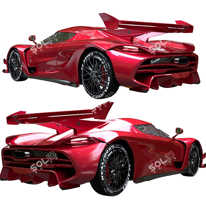 Sleek and Speedy Koenigsegg Jesko 3D model image 4