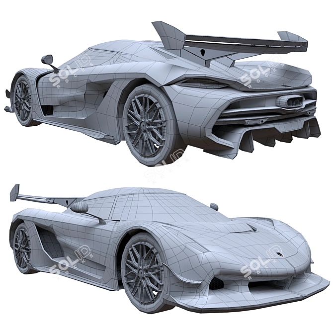 Sleek and Speedy Koenigsegg Jesko 3D model image 5