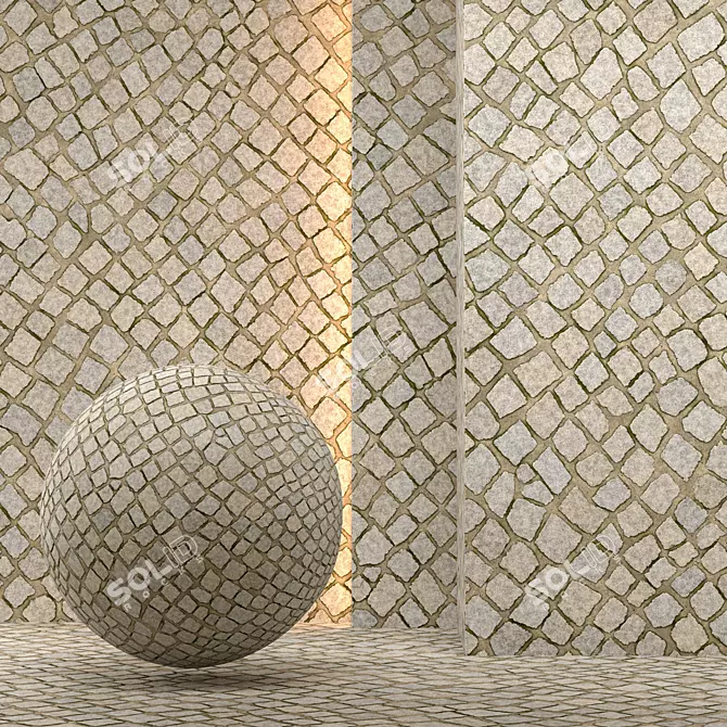 Seamless Pavement Texture Kit 3D model image 1