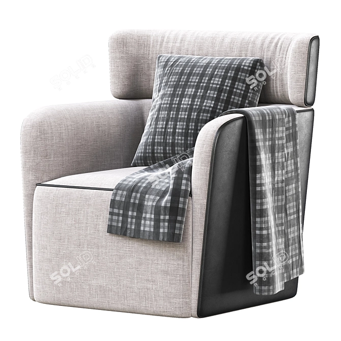 Cozy Flou Softwing Armchair 3D model image 1