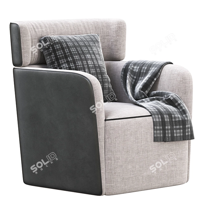 Cozy Flou Softwing Armchair 3D model image 2