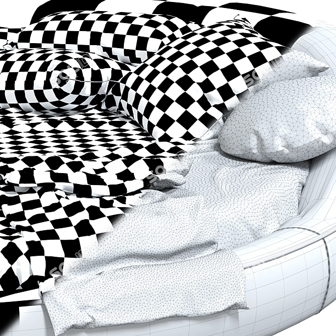 Luxury Round Bed - Gamma Jazz Night 3D model image 6