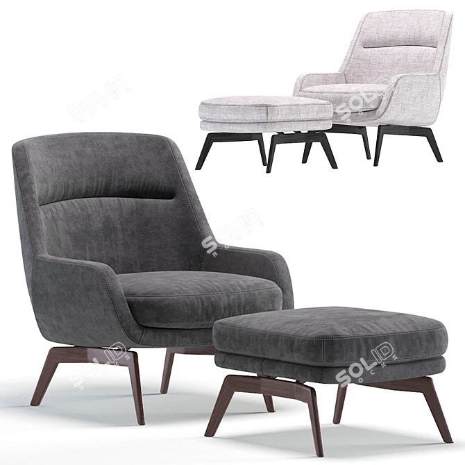 BELT Armchair by Minotti: Elegant Comfort for Your Home 3D model image 1