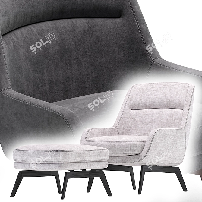 BELT Armchair by Minotti: Elegant Comfort for Your Home 3D model image 3