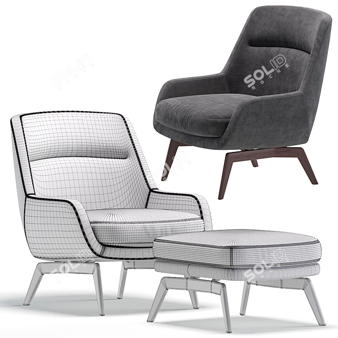 BELT Armchair by Minotti: Elegant Comfort for Your Home 3D model image 7