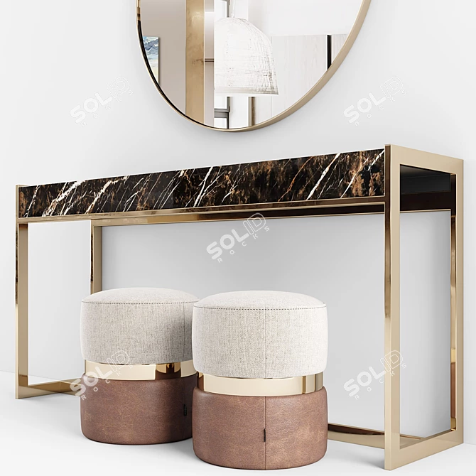 Modern Marble Console Table: Laskasas ANTHONY 3D model image 2