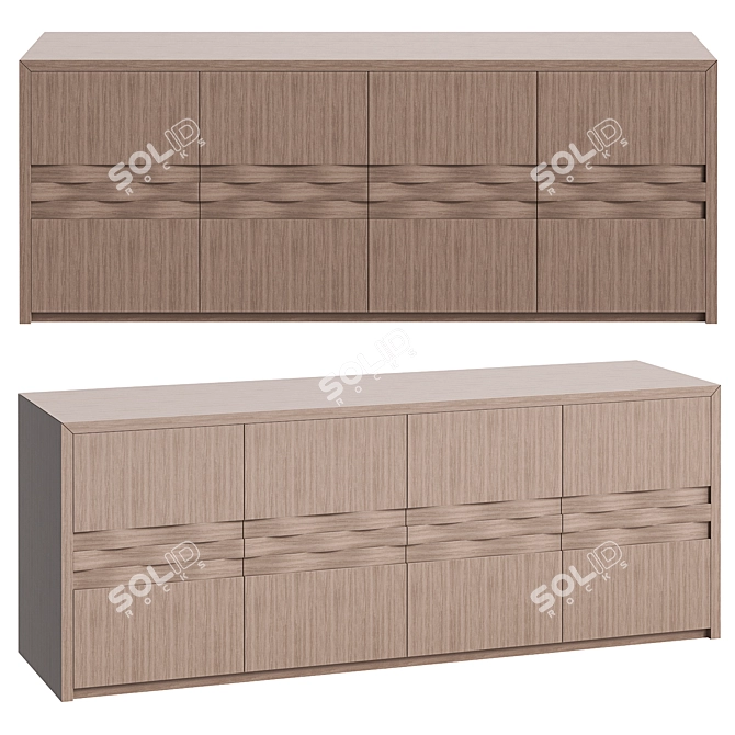 Ginger Contemporary Sideboard with V-Ray Rendering 3D model image 1