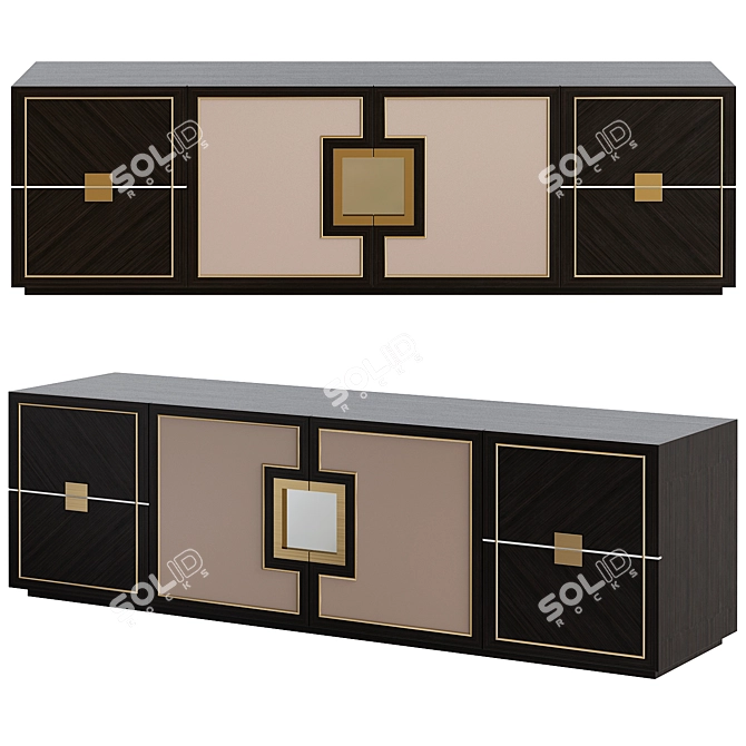 Sleek Ebony Media Stand - Modern TV Cabinet 3D model image 1