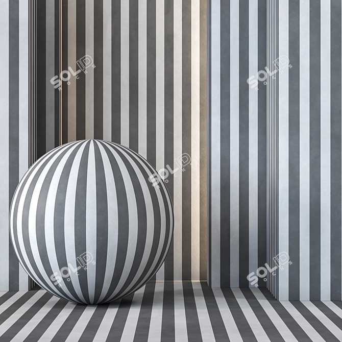 6-Color 4k Seamless Stripe Wallpaper Collection 3D model image 1