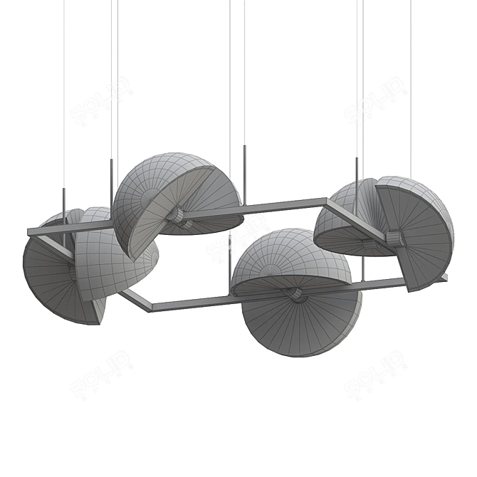 Elegant Trapeze Pendant Lighting 3D model image 2