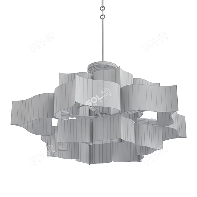 Elegant Black Lotus Chandelier 3D model image 3