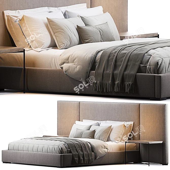 Modena Platform Bed 3D model image 1