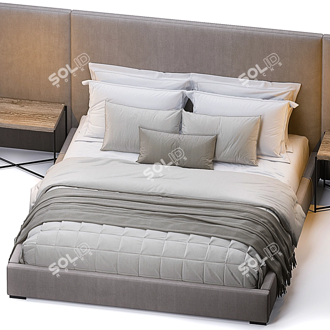 Modena Platform Bed 3D model image 2