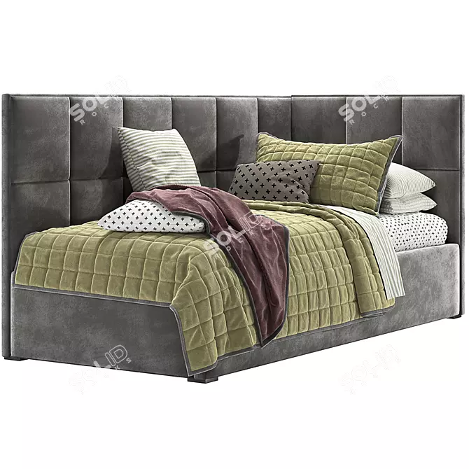Cozy Corner Bed: Comfy & Compact Design 3D model image 2