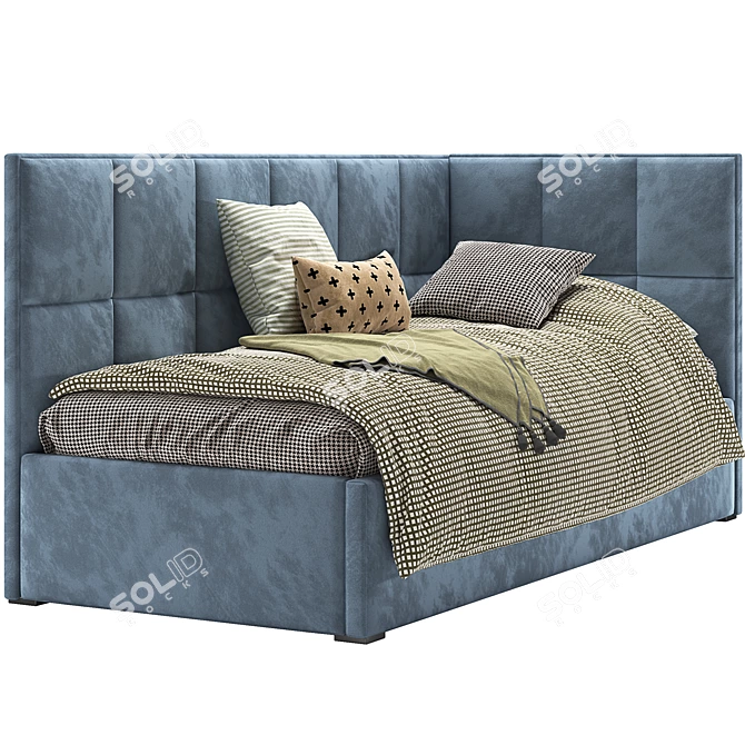 Cozy Corner Bed: Comfy & Compact Design 3D model image 3