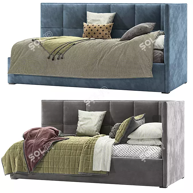 Cozy Corner Bed: Comfy & Compact Design 3D model image 4