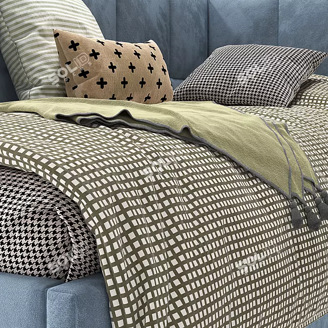 Cozy Corner Bed: Comfy & Compact Design 3D model image 5