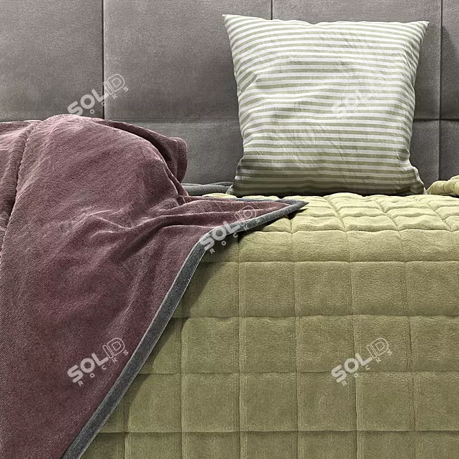 Cozy Corner Bed: Comfy & Compact Design 3D model image 6