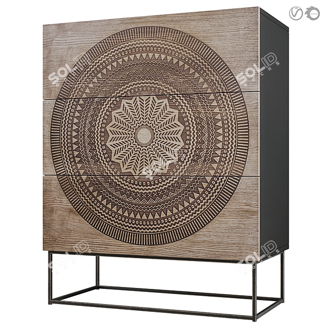 Delhi Mandalay Chest of Drawers 3D model image 1