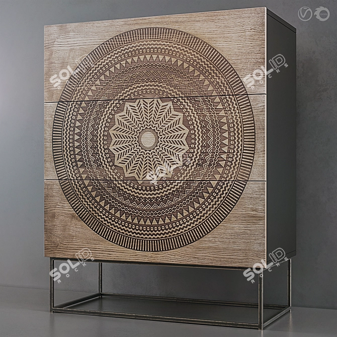 Delhi Mandalay Chest of Drawers 3D model image 2