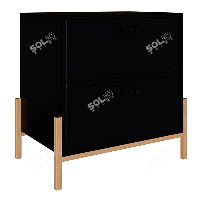 Sleek and Compact Bedside Table 3D model image 2