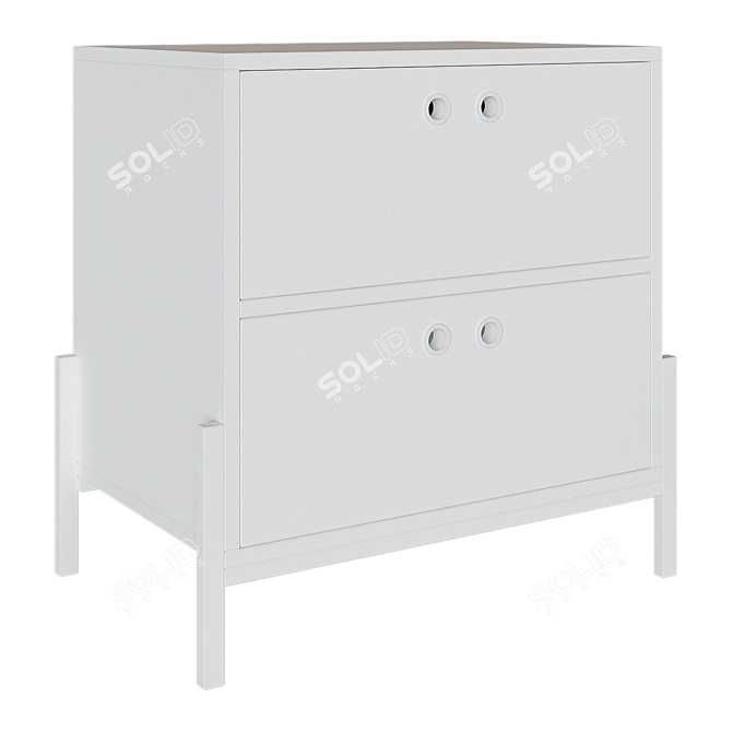 Sleek and Compact Bedside Table 3D model image 3