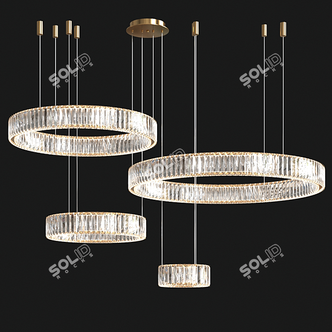 Modern LED Duplex Chandelier 3D model image 1