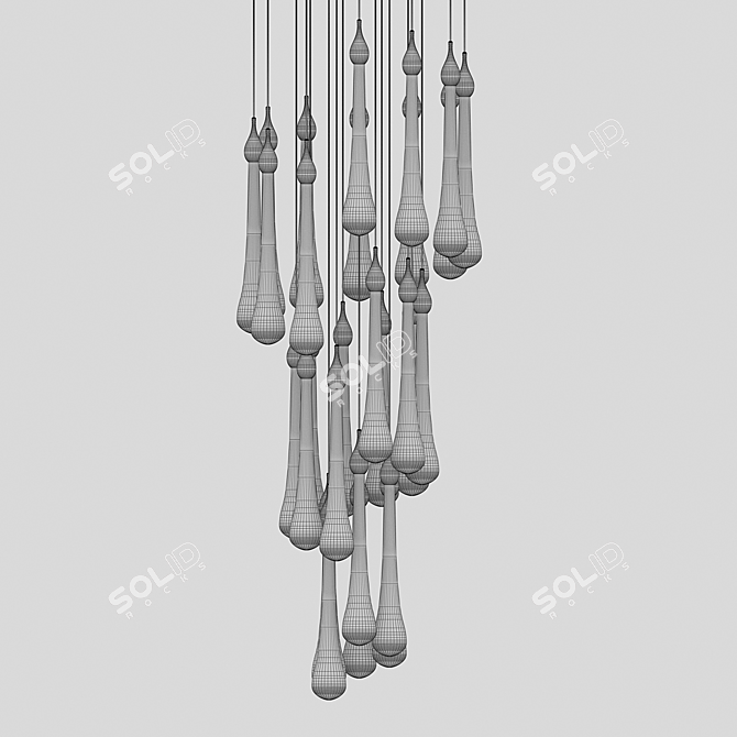 Asmer Chrome LED Pendant Light 3D model image 2