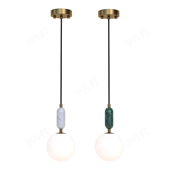 Petit Marble Glass Pendant 3D model image 5