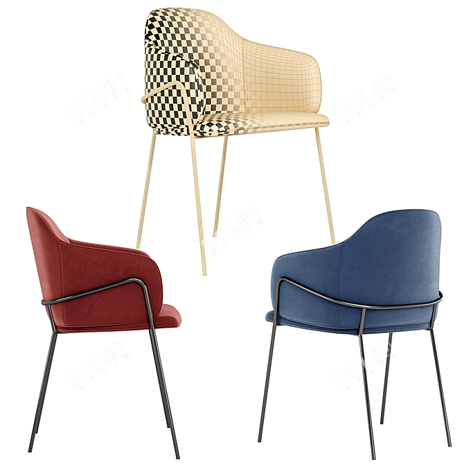 Modern Carver Dining Chair 3D model image 5