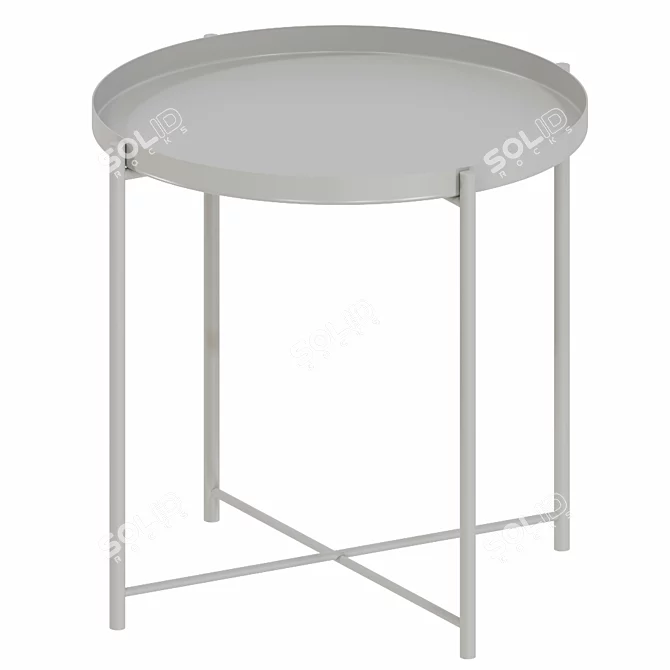 GLADOM: Stylish Serving Table - Dark Gray/Beige 3D model image 2