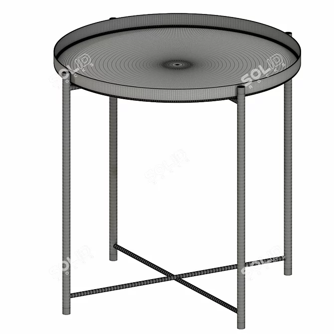 GLADOM: Stylish Serving Table - Dark Gray/Beige 3D model image 4