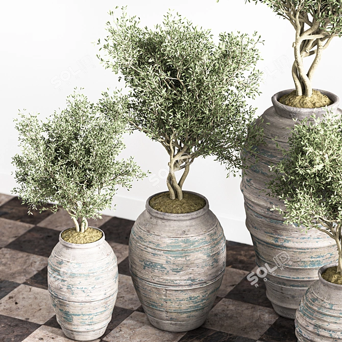 Sleek Indoor Plant Stand 3D model image 3