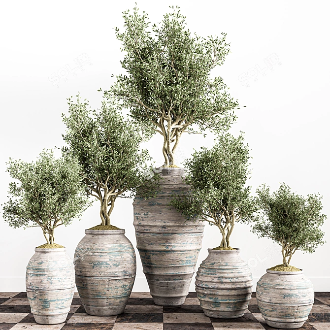 Sleek Indoor Plant Stand 3D model image 6