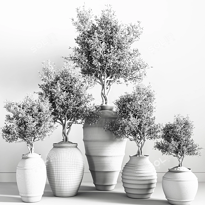 Sleek Indoor Plant Stand 3D model image 7