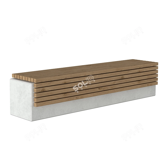 Modern Urban Bench: Stylish and Functional 3D model image 2