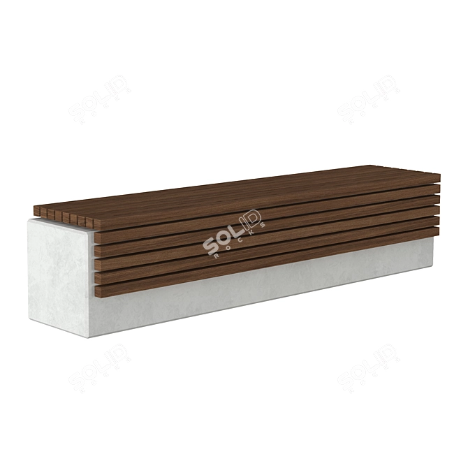 Modern Urban Bench: Stylish and Functional 3D model image 4