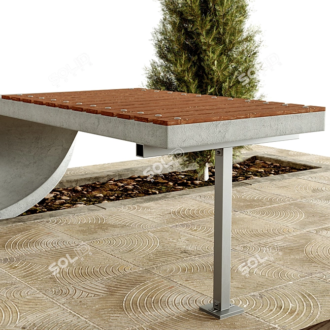 Modern Urban Furniture Set 3D model image 4