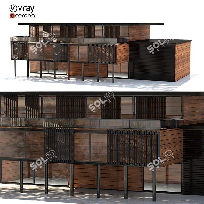 Modern Villa 02: Stylish, Spacious, Versatile 3D model image 1