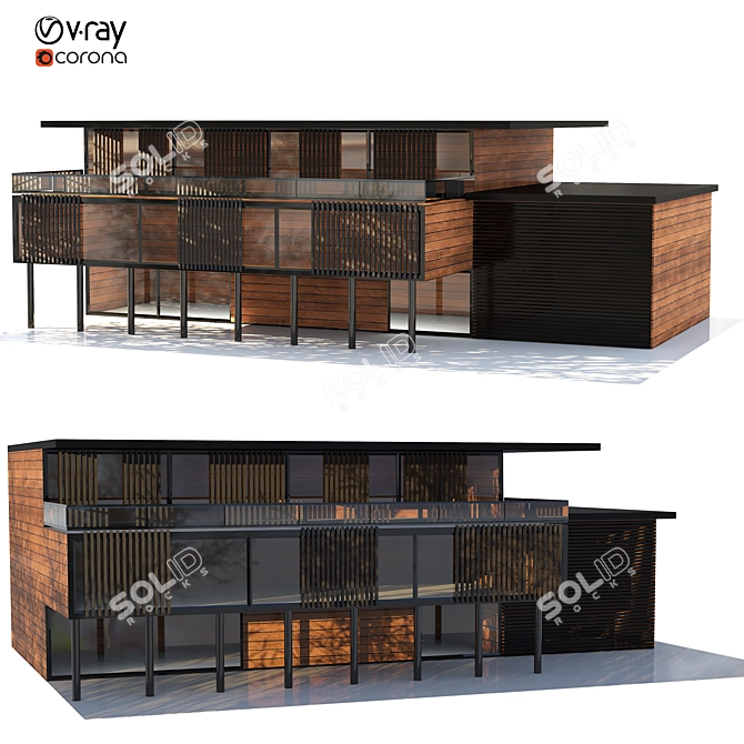 Modern Villa 02: Stylish, Spacious, Versatile 3D model image 2