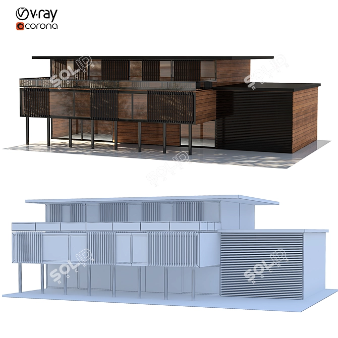 Modern Villa 02: Stylish, Spacious, Versatile 3D model image 4