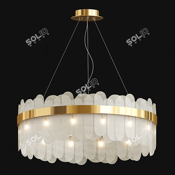 Elegant Glass Chandelier: Illuminate with Sophistication! 3D model image 1