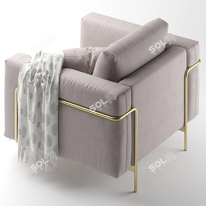 Modern Comfort: Rod Lounge Chair by Calligaris 3D model image 4